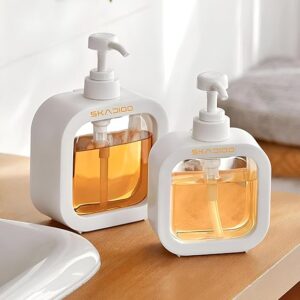 SKADIOO Soap Dispenser for Bathroom Kitchen Accessories Items for Home 300ML-Capacity Dispensing Bottled Hand Soap Dish Soap Shower Gel Shampoo Washing Powder Replacement Empty Bottle 1 pc